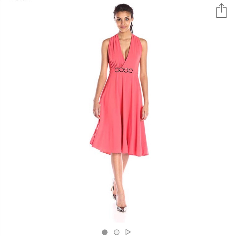 Women's Sl V Neck Dress W Draped Asym Back